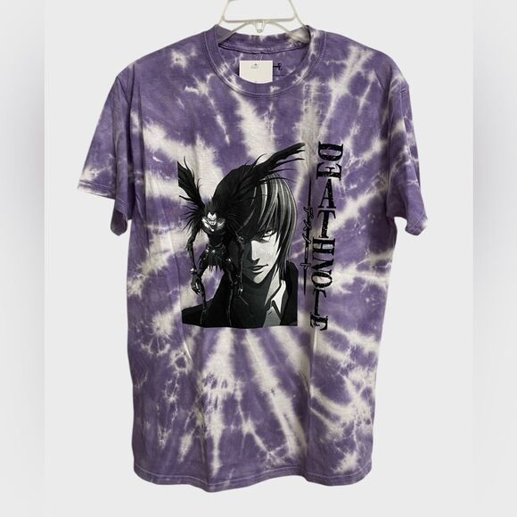 NWT Urban Outfitters Death Note Light & Ryuk Tie Dye T-Shirt Size L Purple Anime - Picture 2 of 16